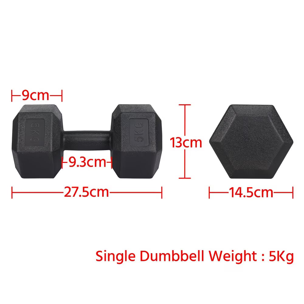 Costoffs Hex Dumbbells Set (Pair) – Non-Slip Home Gym Weights for Strength Training Men & Women-11