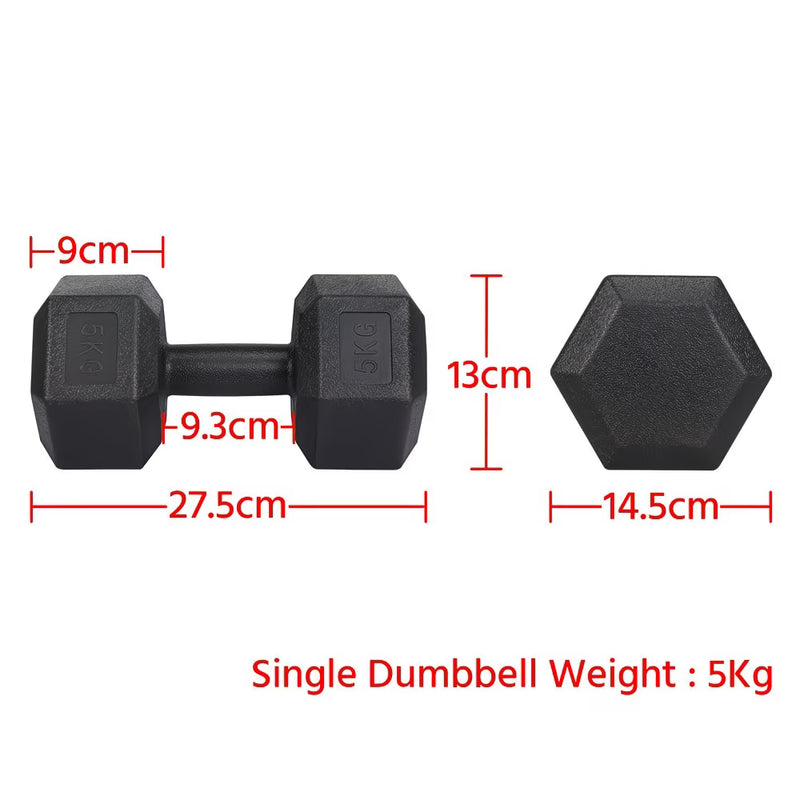 Costoffs Hex Dumbbells Set (Pair) – Non-Slip Home Gym Weights for Strength Training Men & Women-11