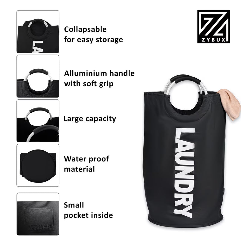 Large 82L Laundry Basket Foldable Hamper with Soft Handles for Bedroom Bathroom Dorm Storage-7