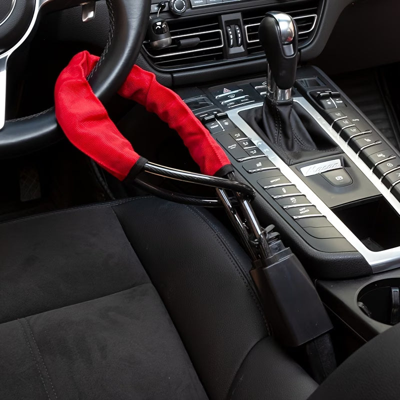 Heavy Duty Car Steering Wheel Lock Anti Theft Braided Steel Cable Security Lock with Key-5