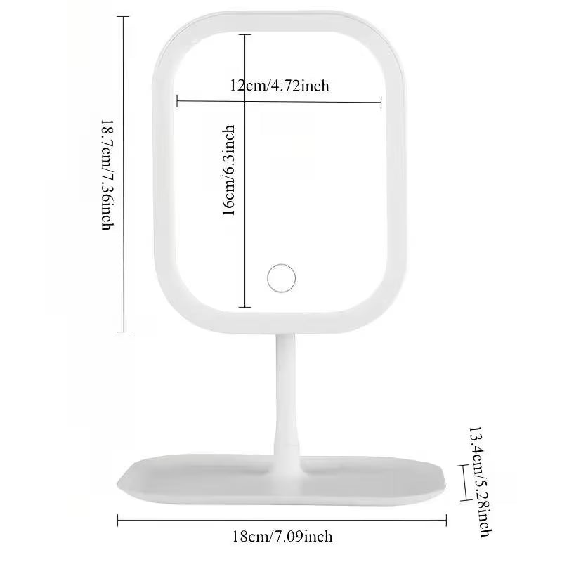 LED Makeup Mirror with Lights Foldable Touch Control Vanity Mirror 3 Light Modes-3