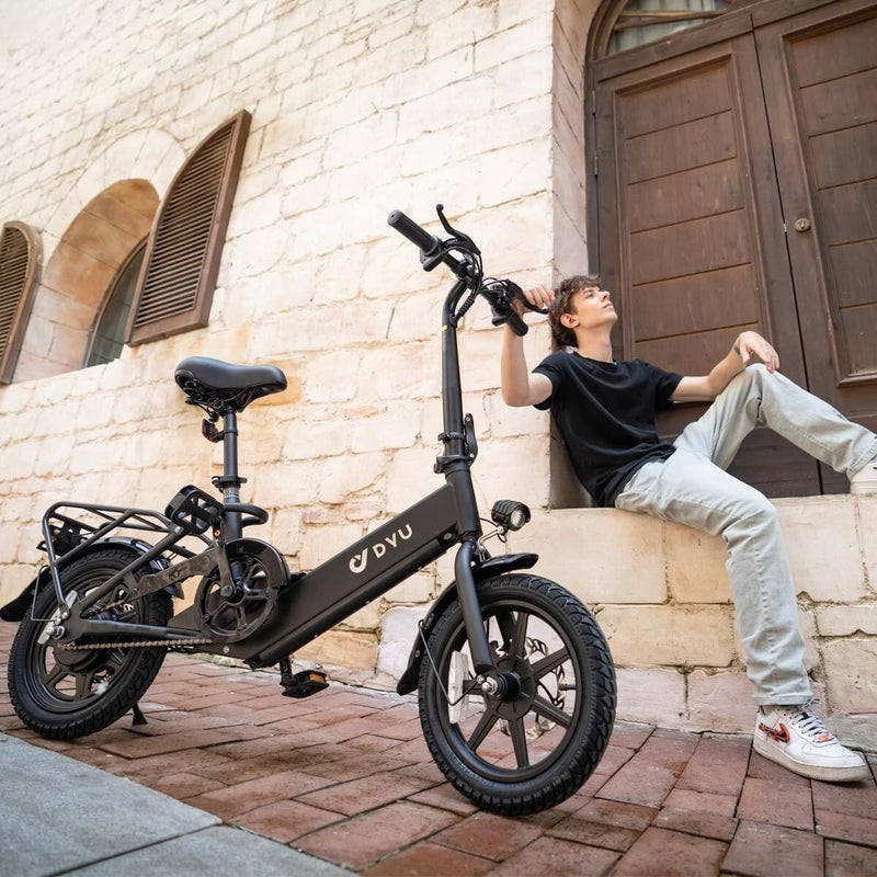 DYU C3 14" Foldable Electric Bike 250W Motor 36V Battery City Commuter eBike-1