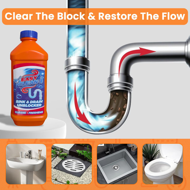 Easyclean Sink & Drain Unblocker – 1 Litre Powerful Pipe & Plughole Cleaner-5