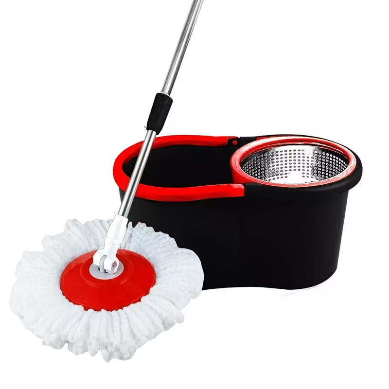 360° Spin Mop Bucket Set with 2 Microfiber Heads – Hands-Free Rotating Floor Cleaning System-1