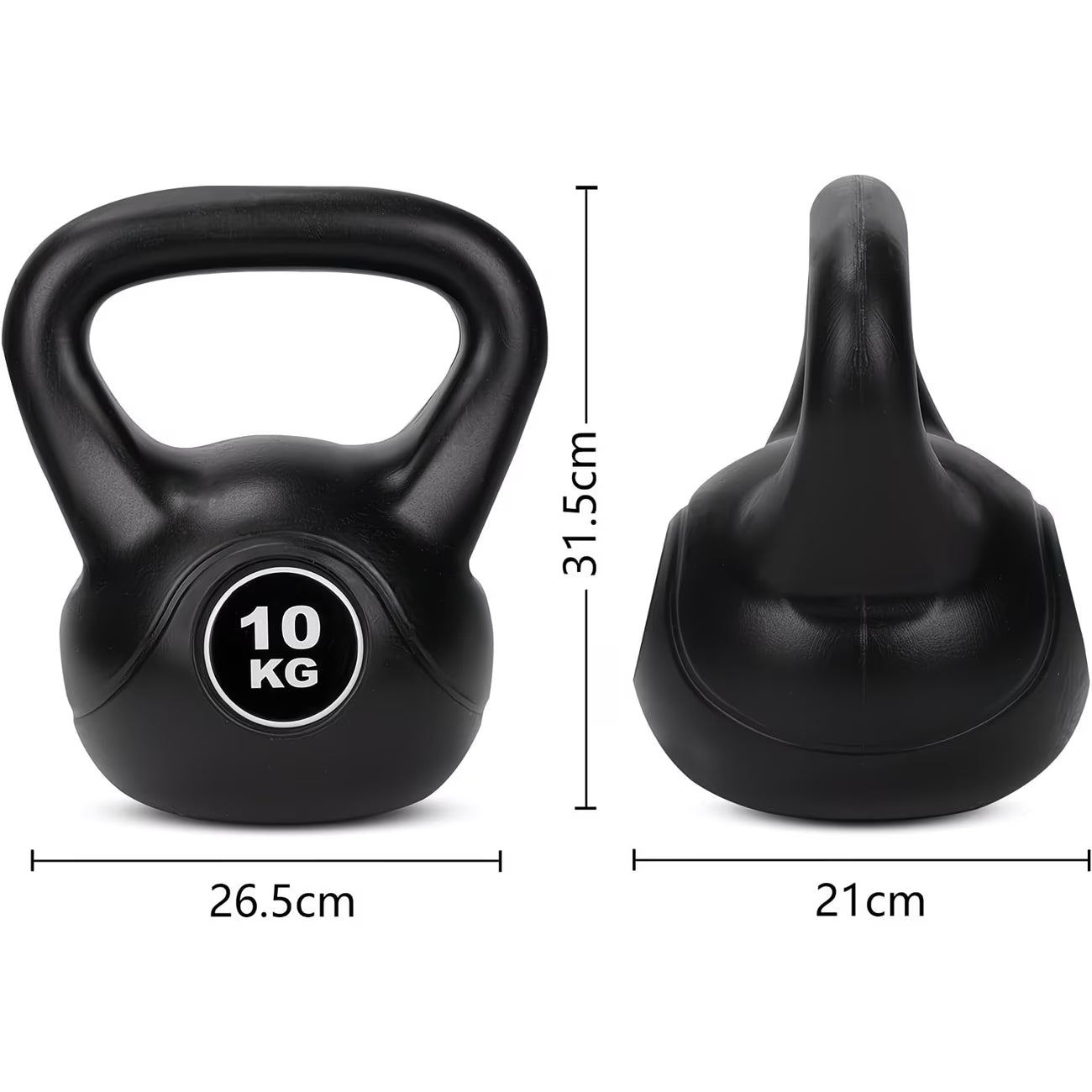 Vinyl Kettlebell Weights 10kg & 16kg – Non-Slip Handle Hand Weights for Home Gym Cardio & Strength Training-3