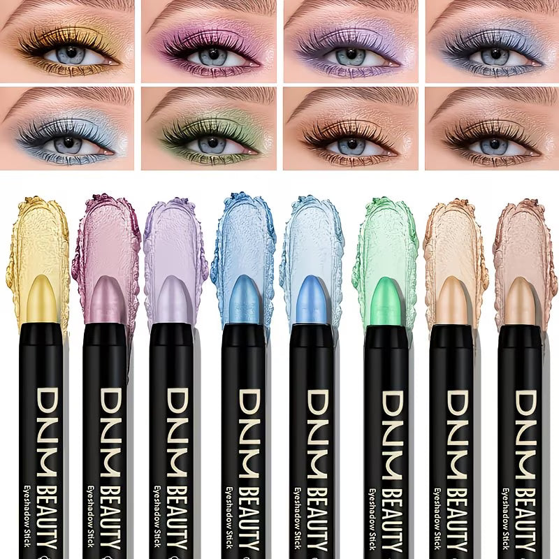 8pcs Colorful Shimmery Eyeshadow & Eyeliner Pen Set – Fluorescent Gel Makeup for Halloween & Christmas-6