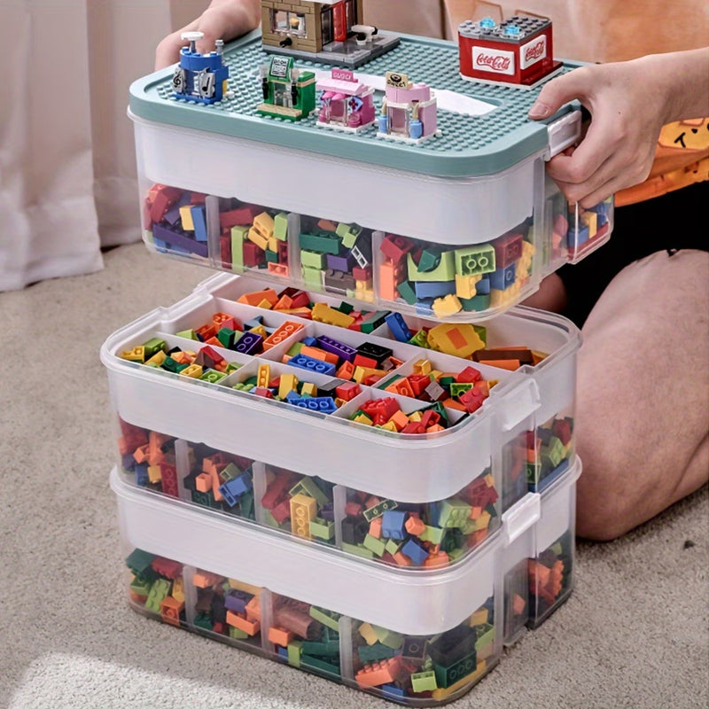 3 Tier Plastic Storage Organizer Box with Dividers Clear Craft Beads Jewellery Toy Storage Container-7