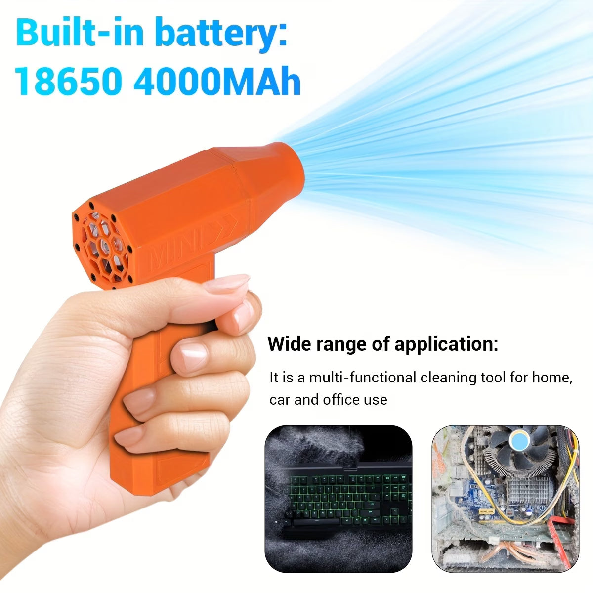 High Power Turbo Fan Portable Handheld Air Blower Brushless Motor Camping Cooling Fan-9