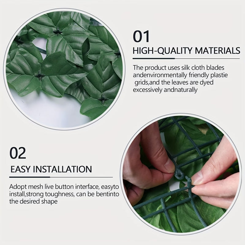 Artificial Ivy Privacy Fence Roll Faux Leaf Hedge Screen Trellis Panel for Garden Balcony Wall Decor-7