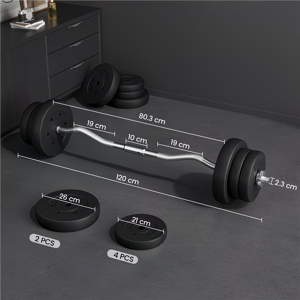 Costoffs Adjustable Weightlifting Set – Barbell & Curl Bar Weight Set with Plates, Home Gym Strength Training Equipment-5