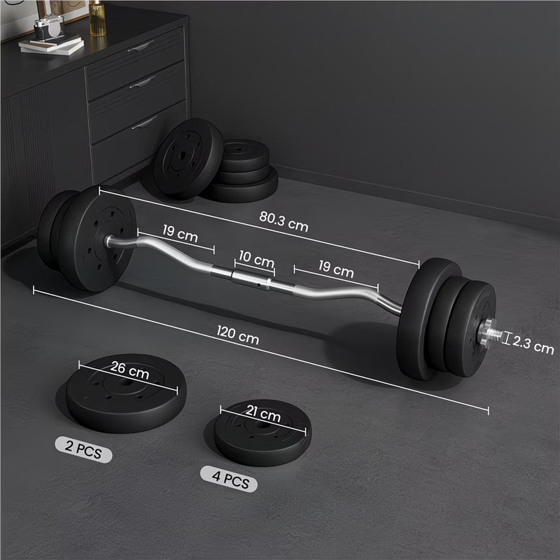 Costoffs Adjustable Weightlifting Set – Barbell & Curl Bar Weight Set with Plates, Home Gym Strength Training Equipment-5