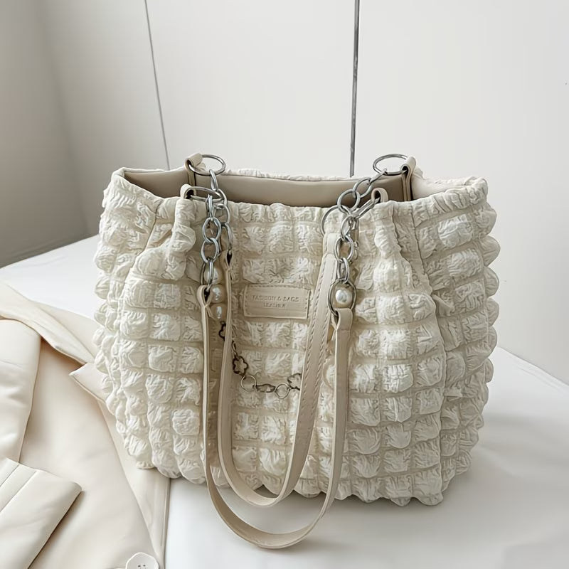 Sweet Clouds Tote Bag for Women – Large Capacity Summer Shoulder Bag with Zipper-4