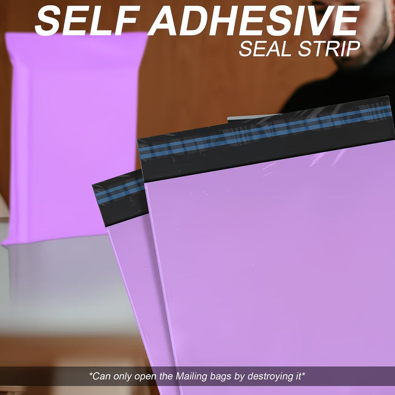 50 Pack Purple Mailing Bags Mixed Sizes – Waterproof Self Seal Poly Postal Bags for Shipping & Packaging-5