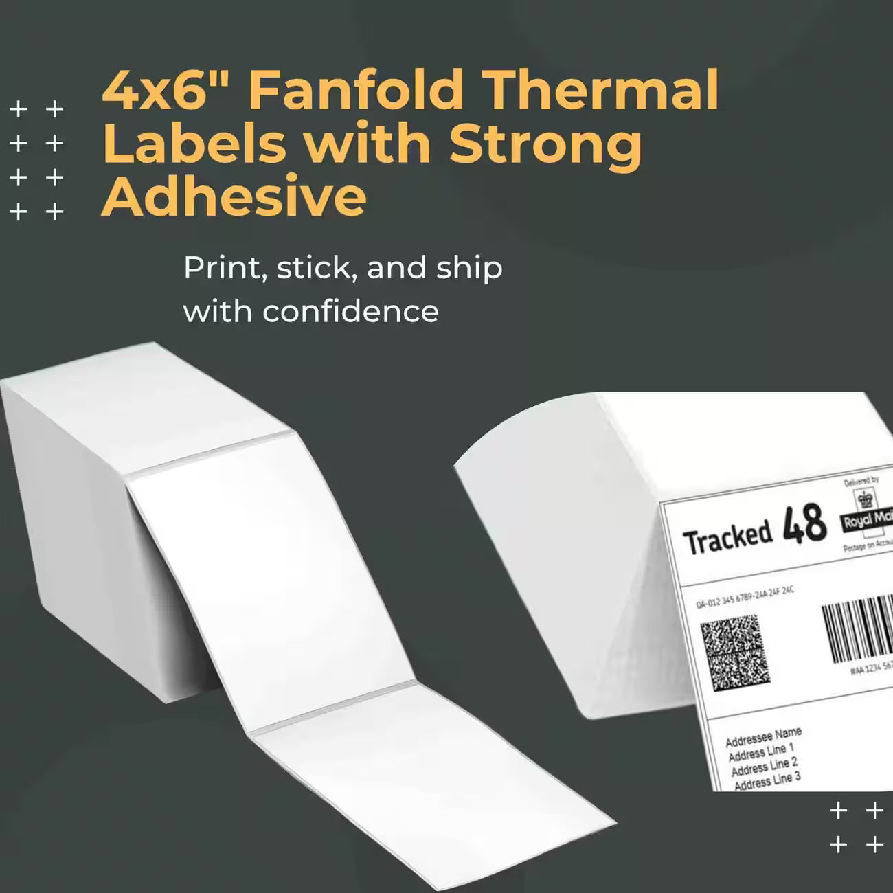 500 Pack 4x6 Thermal Shipping Labels Fanfold – Permanent Adhesive Direct Thermal Printer Labels-1