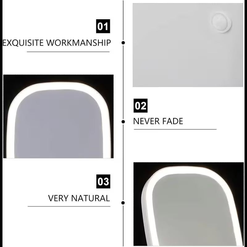 LED Makeup Mirror with Lights Foldable Touch Control Vanity Mirror 3 Light Modes-8