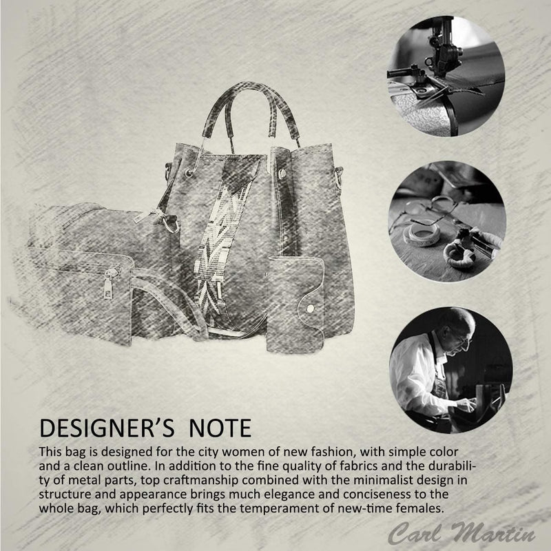 4 Piece Women Handbag Set Faux Leather Tote Shoulder Crossbody Bag Purse Wallet Card Holder-23