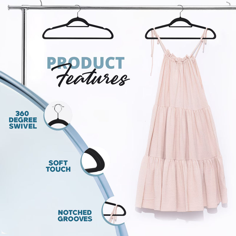 Utopia Home Velvet Hangers 20 Pack – Non-Slip Slim Clothes Hangers with 360° Swivel Hook-5