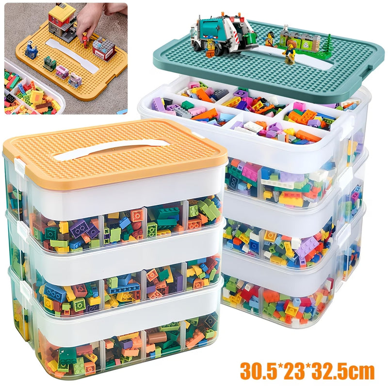 3 Tier Plastic Storage Organizer Box with Dividers Clear Craft Beads Jewellery Toy Storage Container-8
