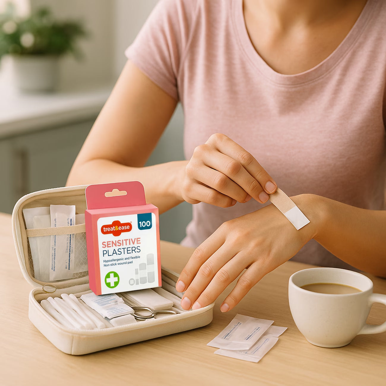 100 Pack Hypoallergenic Plasters – Sensitive Skin Adhesive Bandages with Non-Stick Pad, Breathable Flexible First Aid Strips-3