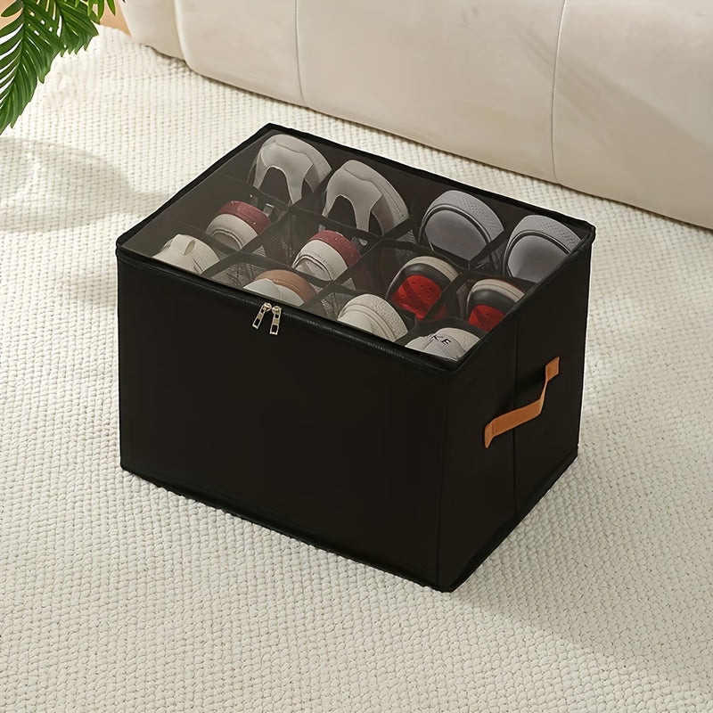 Foldable Oxford Cloth Storage Boxes – Large Capacity Under-Bed Shoe & Clothes Organizer with Transparent Dust Cover (1/2 Pack)-8