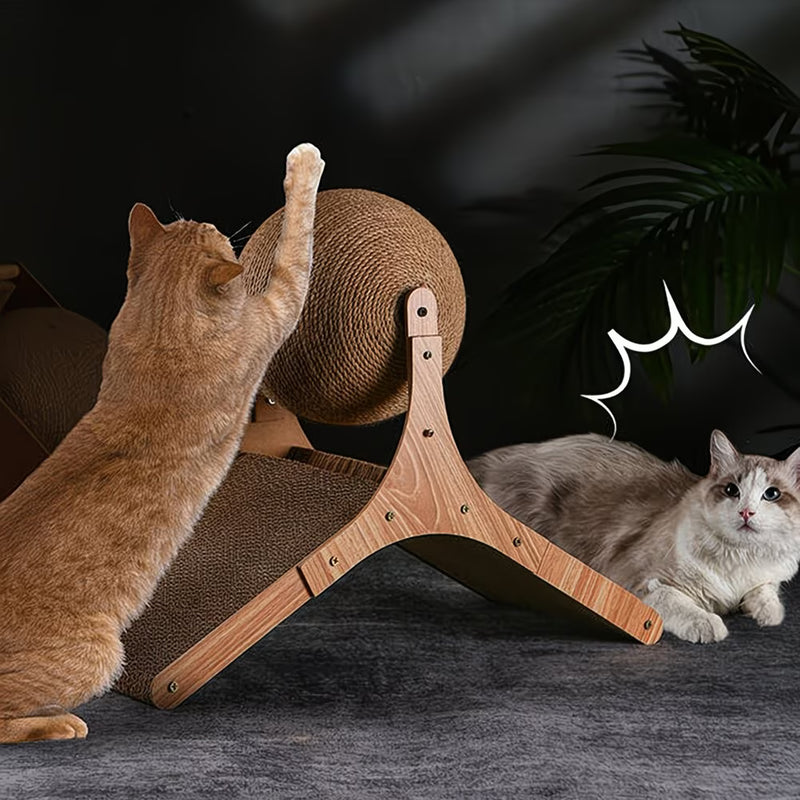 Sisal Cat Scratching Ball Toy with Rotating Ferris Wheel Base – Interactive Cat Scratcher & Play Tower for Indoor Cats-10