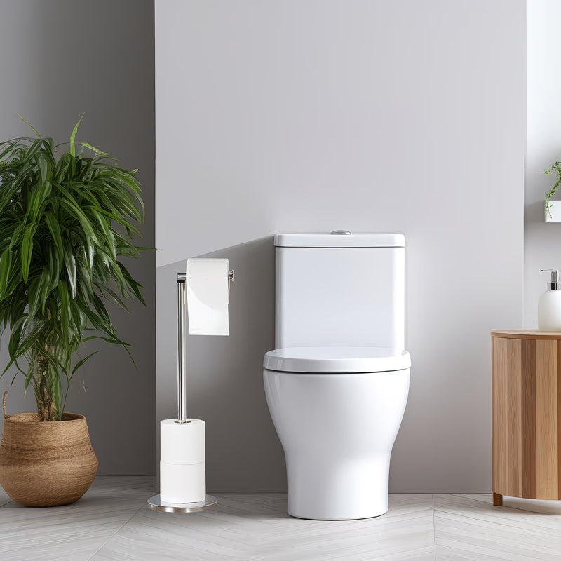 Free Standing Toilet Roll Holder with Storage – 2-in-1 Stainless Steel Toilet Paper Stand-2