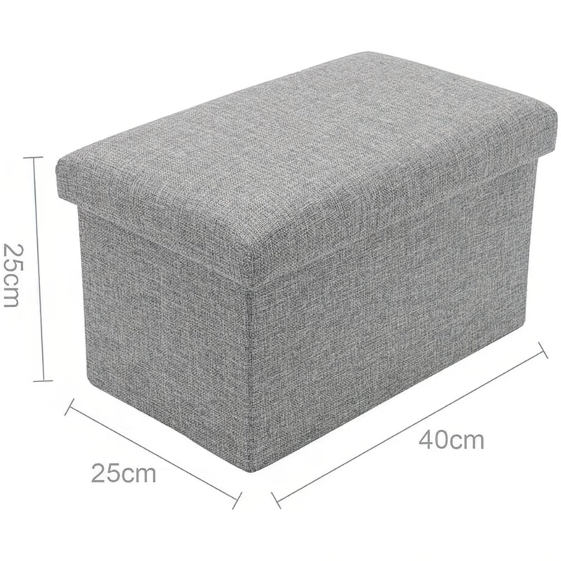 Folding Storage Footstool Ottoman with Lid – Multifunctional Seat & Shoe Bench Storage Box for Bedroom, Hallway & Living Room-3