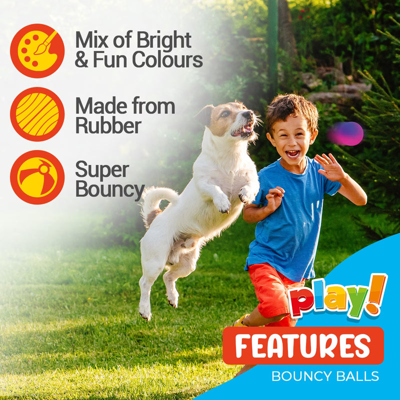 35 or 70 Pack Rubber Bouncy Balls 24mm Kids Party Bag Fillers Colourful High Bounce Toy Set-5
