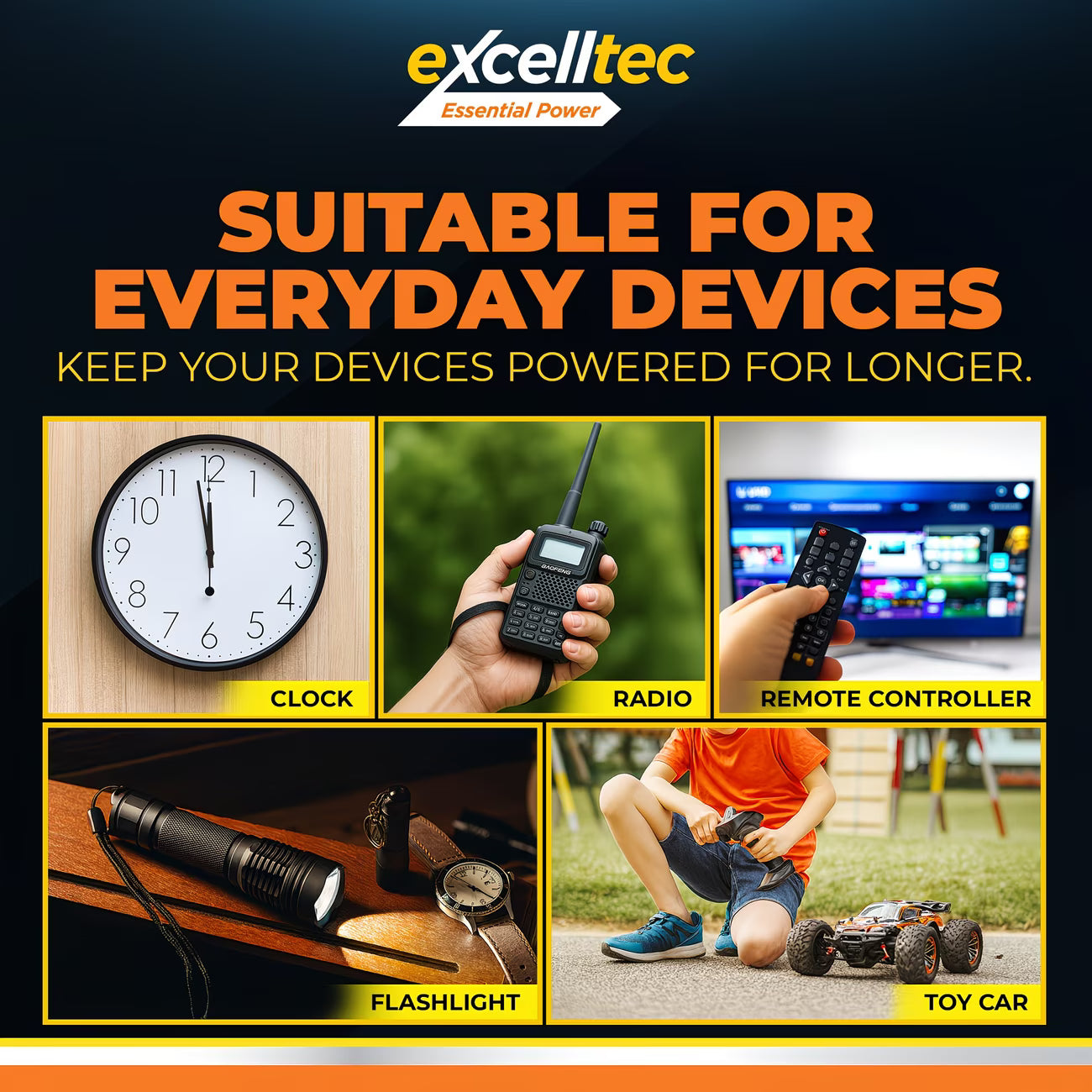 Excelltec AA Zinc Carbon Batteries 40-Pack – 1.5V Long-Lasting Disposable Household Batteries with 10-Year Shelf Life-7