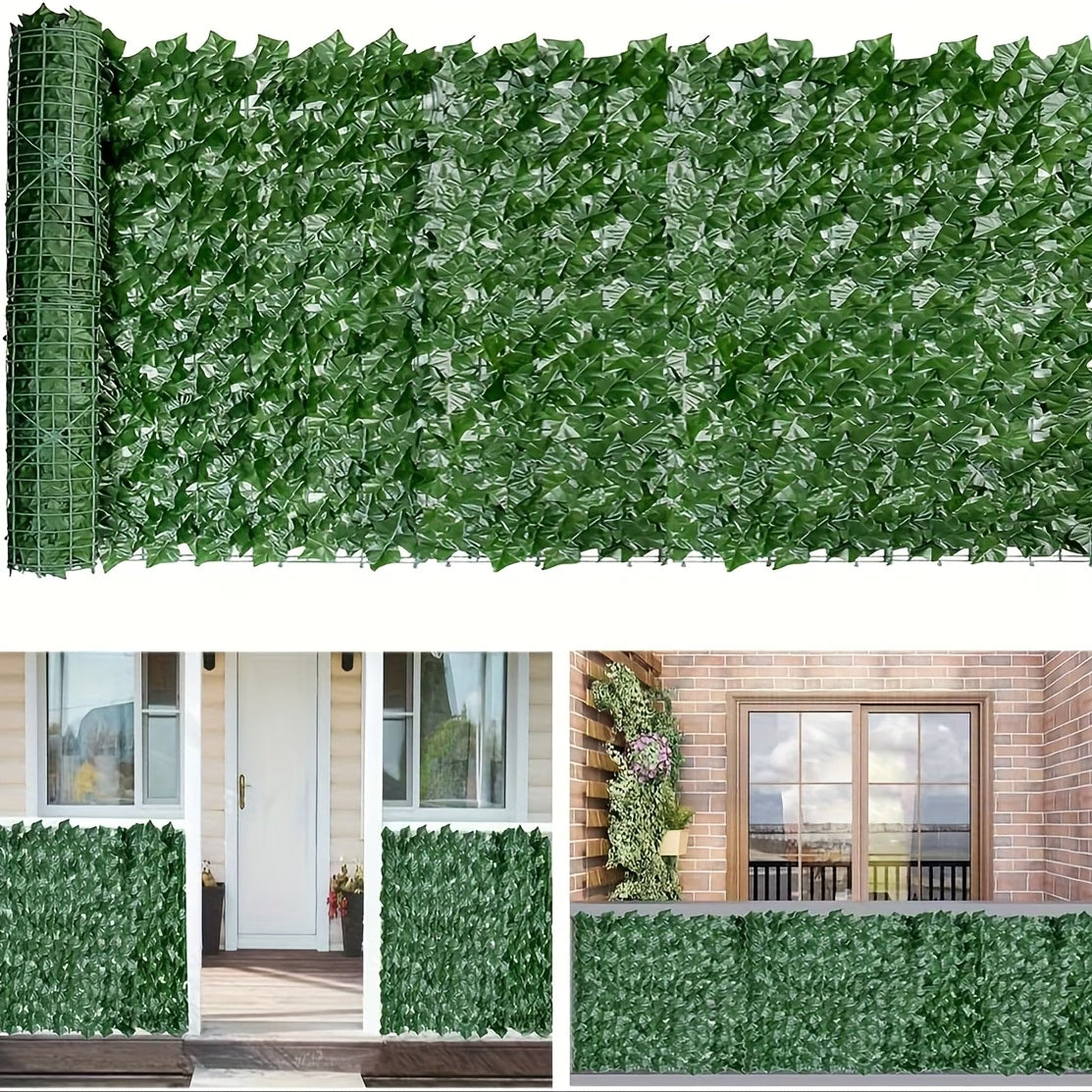 Artificial Ivy Privacy Fence Roll Faux Leaf Hedge Screen Trellis Panel for Garden Balcony Wall Decor-9