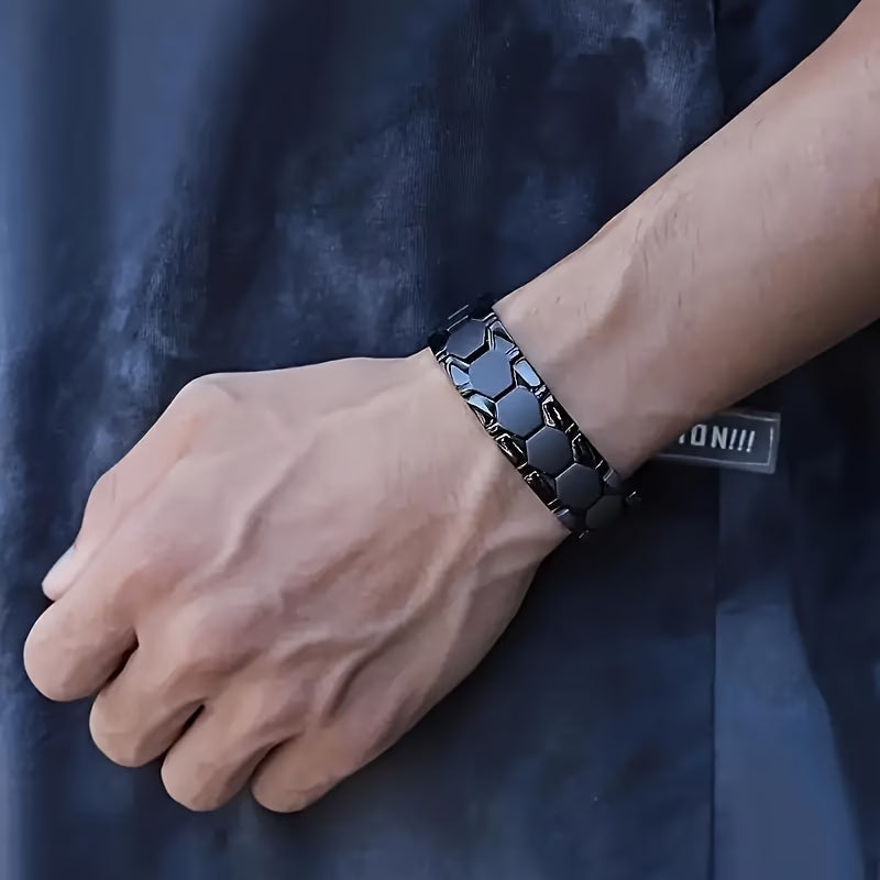 Men’s Magnetic Stainless Steel Bracelet – Adjustable Size Health & Fashion Bracelet for Men, Stylish Jewelry Gift-3