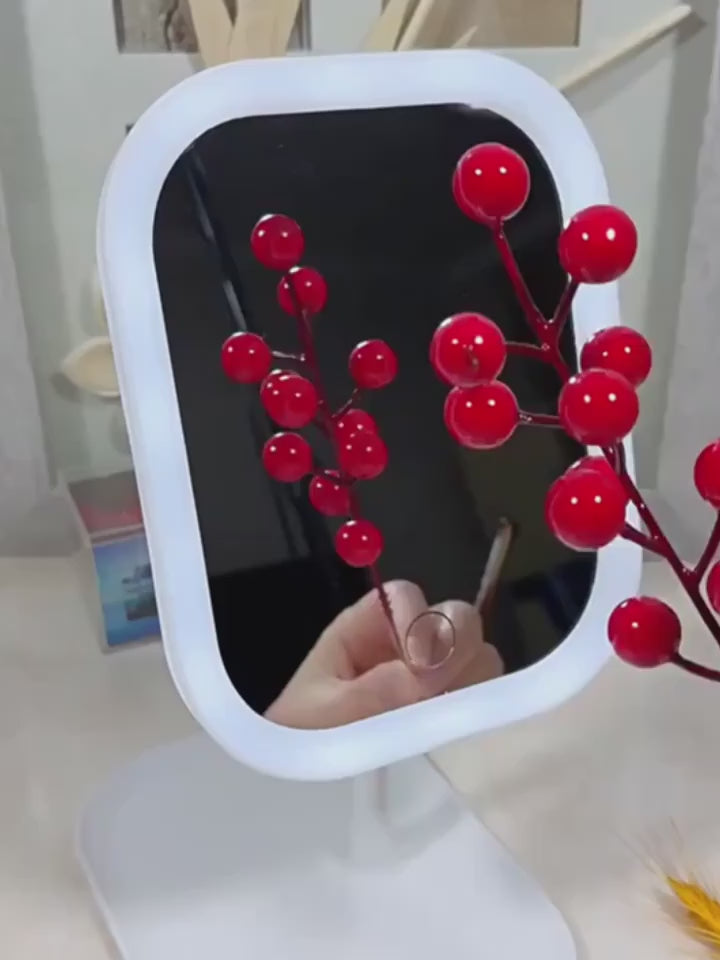 LED Makeup Mirror with Lights Foldable Touch Control Vanity Mirror 3 Light Modes-2