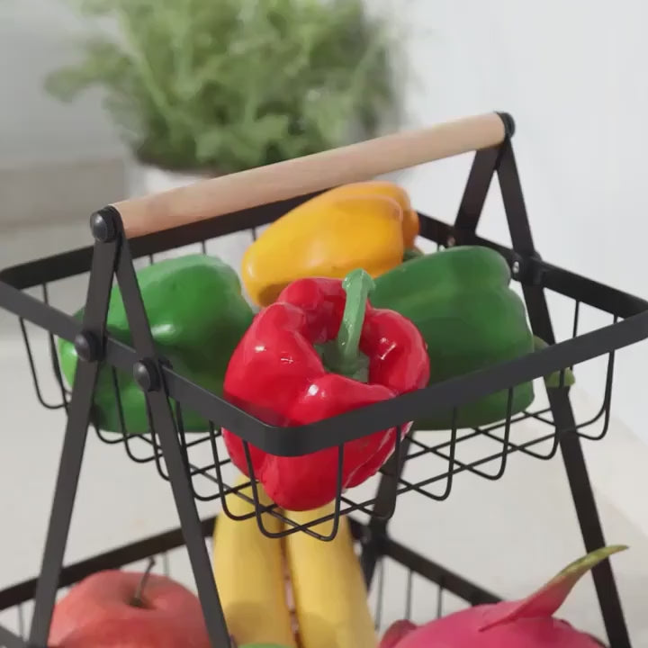 3-Tier Detachable Metal Storage Basket – Rust-Resistant Kitchen Fruit & Vegetable Organizer Rack-2