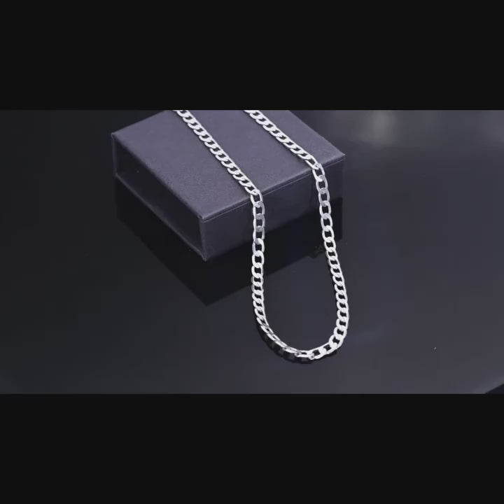 925 Sterling Silver Cuban Chain Necklace & Bracelet Set – 9mm Polished Flat Link Unisex Streetwear Jewelry with Gift Box-1