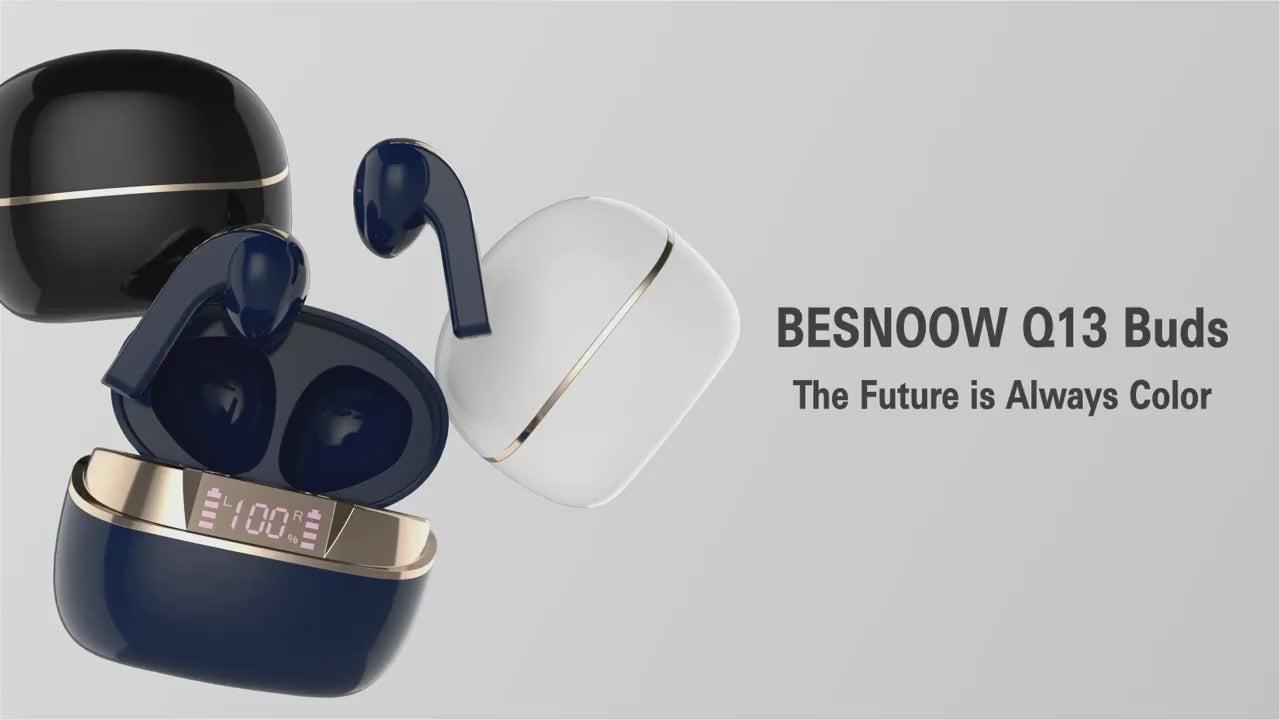 Q13 Wireless Earbuds Bluetooth Earphones with ENC Noise Cancelling 50H Playtime LED Display USB-C-2